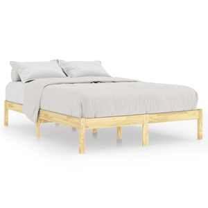 vidaXL Estructura de cama sin colch&oacute;n madera maciza 140x190 cm