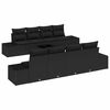 vidaXL Conjunto de sof&aacute; de jard&iacute;n 8 uds. Negro rat&aacute;n sint&eacute;tico