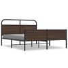 vidaXL Estructura de cama sin colch&oacute;n metal marr&oacute;n roble 150x200 cm