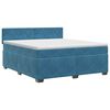 vidaXL Cama box spring con colch&oacute;n Azul Oscuro 140 x 200 cm Terciopelo