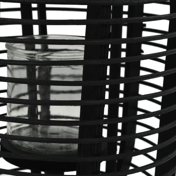 vidaXL Portavelas de pie bambú negro