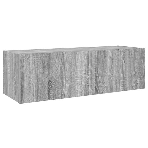 vidaXL Mueble de TV de pared con luces LED gris Sonoma 100x35x31 cm