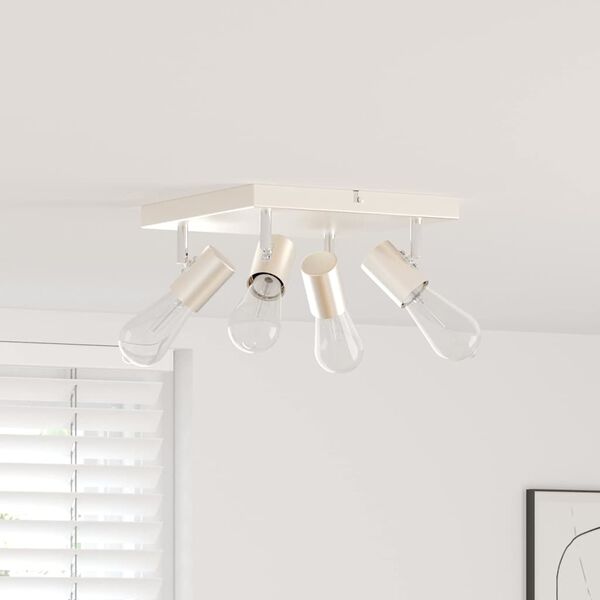 vidaXL Foco de techo con focos N&iacute;quel 26,5 x 26 x 11,5 cm Metal