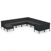 vidaXL Set de muebles de jard&iacute;n 11 pzas cojines rat&aacute;n sint&eacute;tico negro