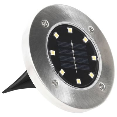 vidaXL Lámparas solares de suelo 8 unidades luces LED blanco