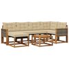vidaXL Conjunto de sof&aacute;s de exterior 7 uds. Natural y Beige