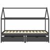 vidaXL Estructura de cama infantil y cajones madera pino gris 90x200cm