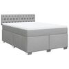vidaXL Cama box spring con colch&oacute;n tela gris claro 160x200 cm