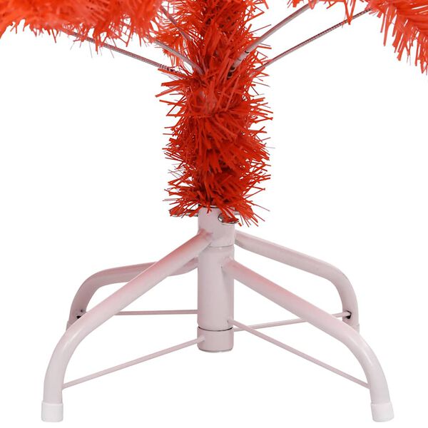 vidaXL &Aacute;rbol de Navidad preiluminado con luces y bolas rojo 120 cm