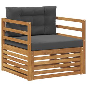 vidaXL Sof&aacute; de exterior Madera de Acacia S&oacute;lida y Poli&eacute;ster