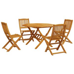 vidaXL Set de comedor de jard&iacute;n plegable 5 pzas madera maciza acacia