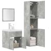 vidaXL Juego muebles de ba&ntilde;o 4 pzas madera contrachapada gris hormig&oacute;n