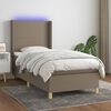 vidaXL Cama box spring colch&oacute;n y luces LED gris taupe 80x200 cm
