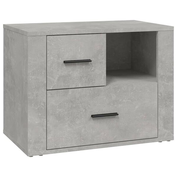 vidaXL Mesita de noche madera contrachapada gris hormig&oacute;n 60x36x45 cm