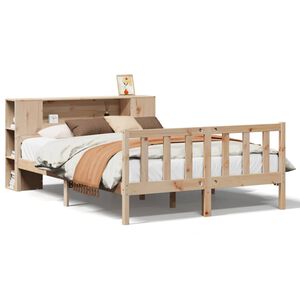 vidaXL Cama con estantería sin colchón madera maciza de pino 160x200cm