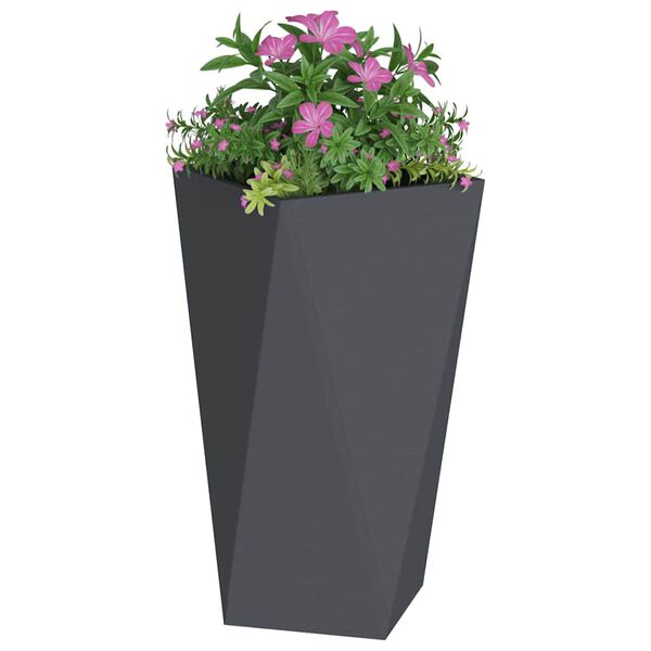 vidaXL Jardinera 2 pcs Antracita 40 x 40 x 75 cm Acero