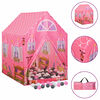 vidaXL Tienda de juegos para ni&ntilde;os con 250 bolas rosa 69x94x104 cm