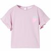 Camiseta infantil con mangas de volantes lila 104