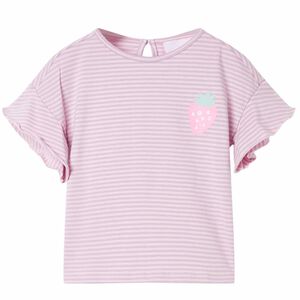 Camiseta infantil con mangas de volantes lila 104