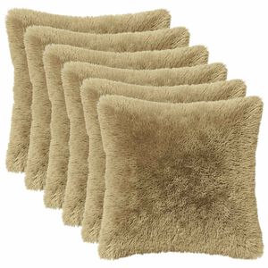 vidaXL Coj&iacute;n con almohada HEERLEN 6 uds. Gris Claro Fleece PV