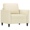 vidaXL Sill&oacute;n con taburete cuero sint&eacute;tico color crema 60 cm