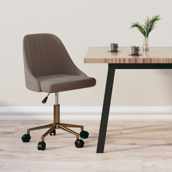 vidaXL Silla de comedor giratoria de terciopelo gris claro