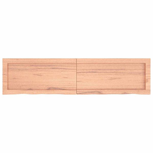 vidaXL Encimera ba&ntilde;o madera maciza tratada marr&oacute;n claro 120x30x(2-4)cm