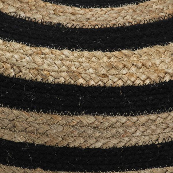 vidaXL Puf hecho a mano negro 40x45 cm yute