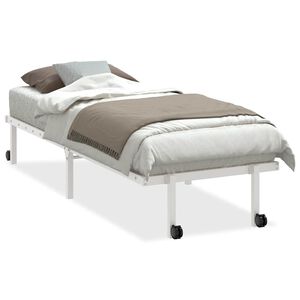 vidaXL Estructura de cama sin colch&oacute;n plegable blanco acero 75x190 cm