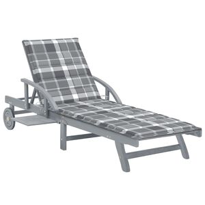 vidaXL Tumbona de jard&iacute;n con coj&iacute;n madera maciza de acacia