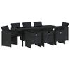 vidaXL Conjunto de Comedor de Jard&iacute;n 9 pcs Negro rat&aacute;n sint&eacute;tico