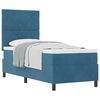 vidaXL Cama tipo Box Spring con colch&oacute;n Azul Oscuro 80 x 200 cm tela
