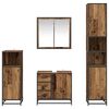 vidaXL Juego de muebles de ba&ntilde;o con caj&oacute;n 4 pcs Madera vieja