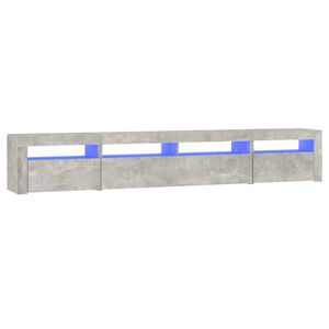 vidaXL Mueble de TV con luces LED gris hormig&oacute;n 240x35x40 cm