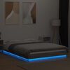 vidaXL Estructura cama con luces LED madera gris Sonoma 140x200 cm