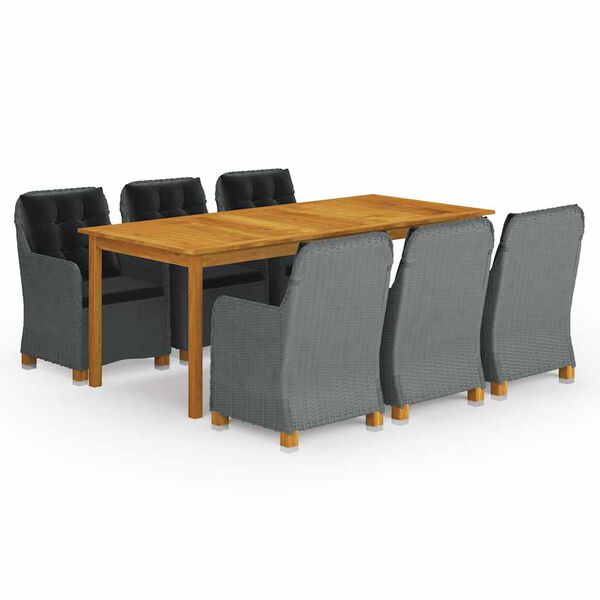 vidaXL Juego de comedor para jard&iacute;n 9 piezas gris claro