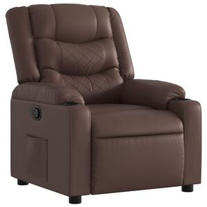 vidaXL Sill&oacute;n reclinable de cuero sint&eacute;tico marr&oacute;n