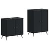 vidaXL Juego de gabinete de ba&ntilde;o de 2 piezas BREDA Negro