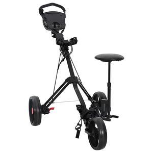vidaXL Carro de golf con asiento Manual Negro 95 x 69 x 114 cm Hierro