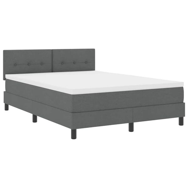 vidaXL Cama box spring con colch&oacute;n Gris oscuro 140 x 200 cm tela
