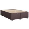 vidaXL Cama box spring con colch&oacute;n tela marr&oacute;n oscuro 160x200 cm