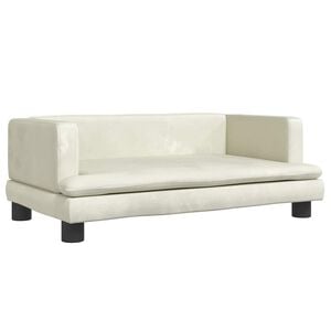 vidaXL Sof&aacute; para ni&ntilde;os de terciopelo crema 80x45x30 cm
