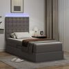 vidaXL Cama con almacenamiento y LED Gris 100 x 200 cm Cuero sint&eacute;tico