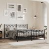 vidaXL Estructura cama sin colchón con estribo metal negro 183x213 cm