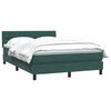 vidaXL Cama box spring con colchón terciopelo verde oscuro 140x220 cm