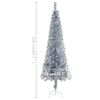 vidaXL Árbol de Navidad delgado plateado 210 cm