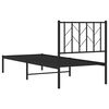 vidaXL Estructura cama sin colch&oacute;n con cabecero metal negro 75x190 cm