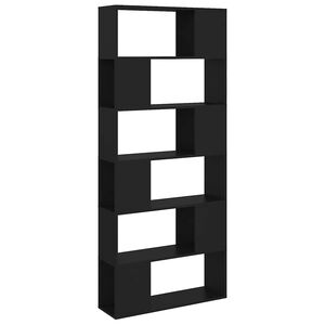 vidaXL Librer&iacute;a separador madera contrachapada negro 80x24x186 cm