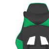 vidaXL Silla gaming de masaje cuero sint&eacute;tico negro y verde