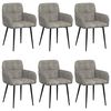 vidaXL Sillas de comedor 6 uds. Cuero de Suede Sint&eacute;tico Gris Claro